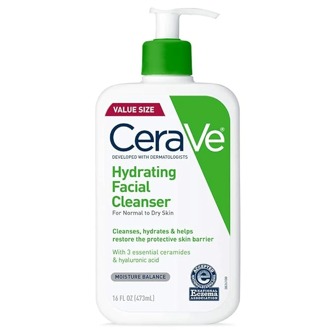 Gentle face cleanser used as the first step of skin flooding routine