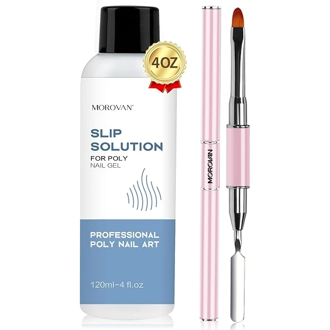 Morovan Poly Gel Nail Kit with LED lamp, poly gel, nail drill, and tools for salon-quality nails