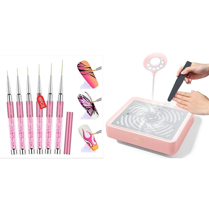 Saviland Nail Decoration Set with brushes, foils, stickers, rhinestones, and nail art tools