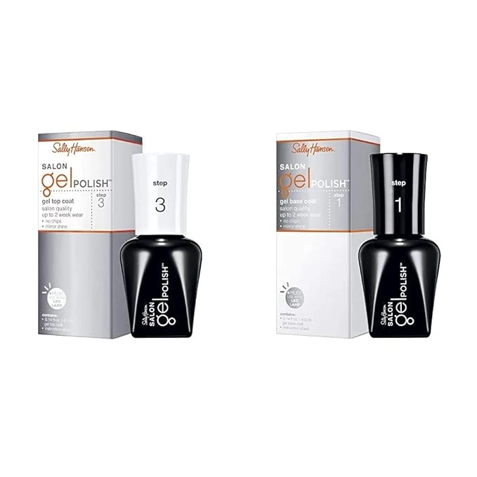 Sally Hansen Gel Nail Kit with LED lamp, base coat, top coat, and one-shade gel polish