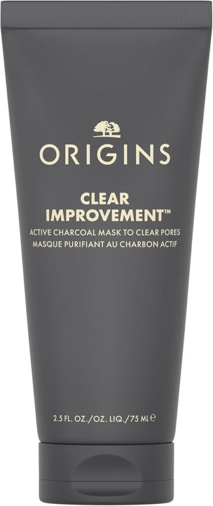 Origins Clear Improvement Charcoal Mask product shot – deep cleansing peel-off mask alternative for blackheads