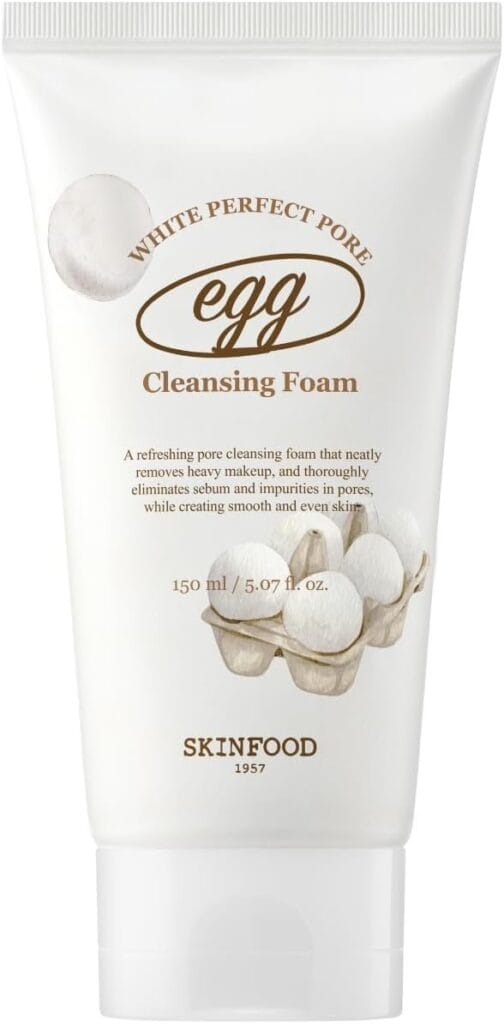 SKINFOOD Egg White Pore Mask – K-beauty cult favorite for pore tightening and glow, peel-off mask alternative