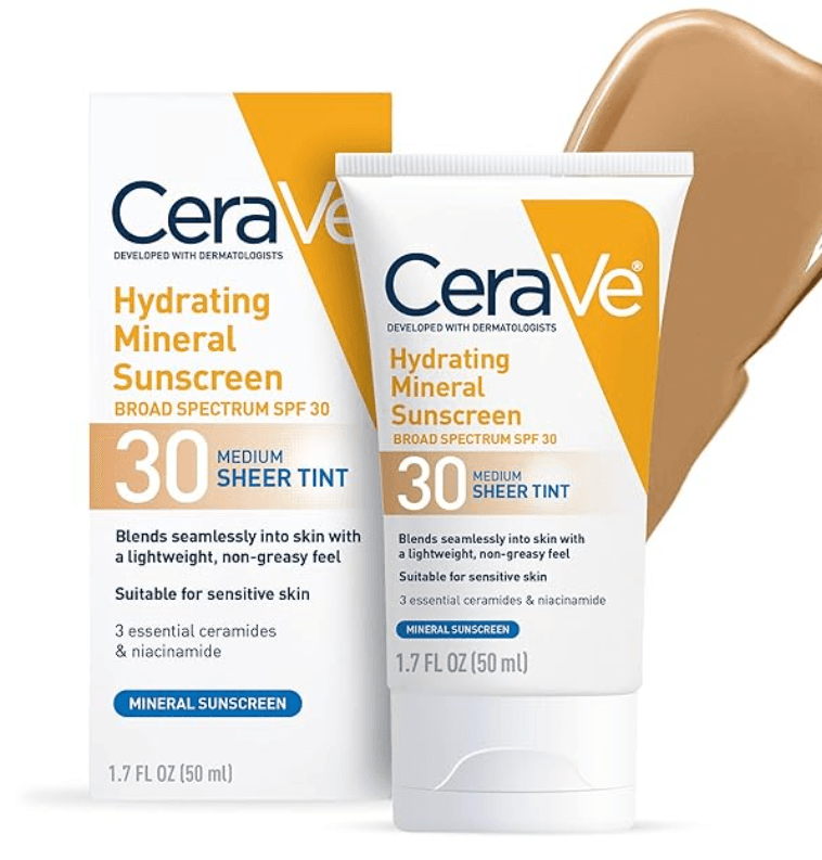 CeraVe Hydrating Mineral Sunscreen SPF 30 — Tinted