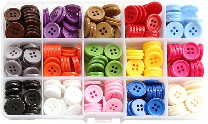 3. Bulk Buy: Sewing Buttons Mixed Lot 300pcs — Colourful Resin Set