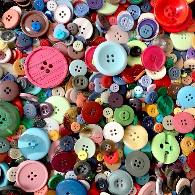 3. Bulk Buy: Sewing Buttons Mixed Lot 300pcs — Colourful Resin Set
