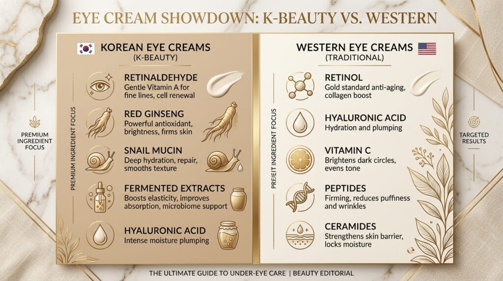 Honest Comparison Between Korean Eye Cream vs Western Eye Cream