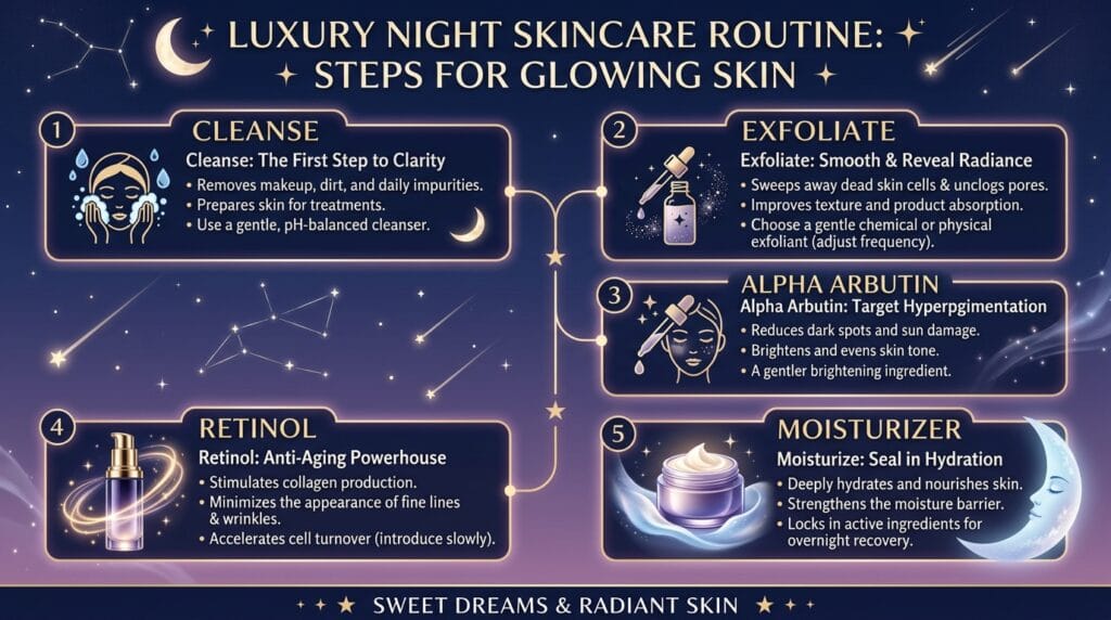 Night routine for dark spot treatment