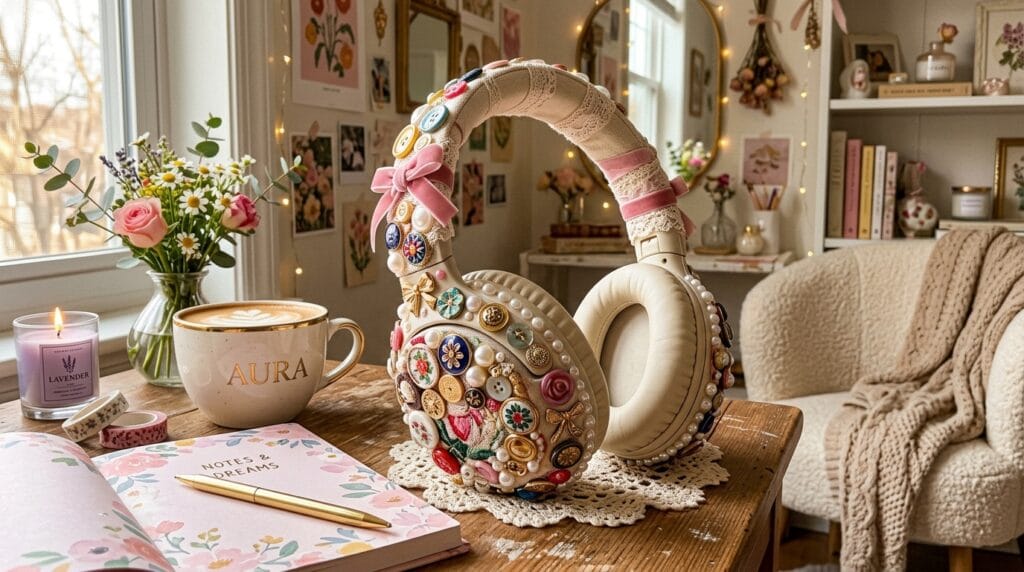 Button-Adorned Headphone Makeover