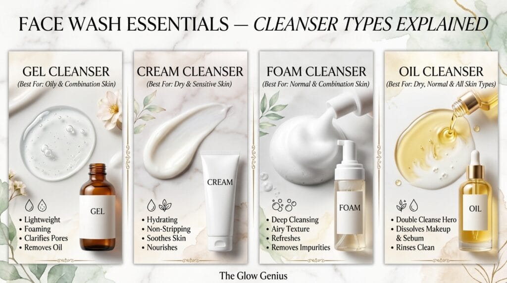 Face Wash Essentials — Facial Cleanser Types Explained