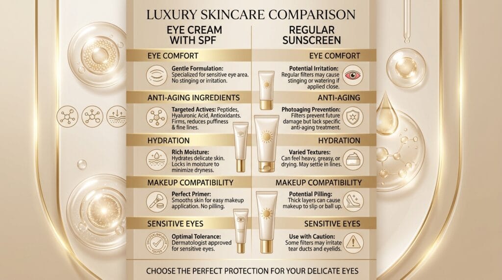 Eye Cream with SPF vs Regular Sunscreen