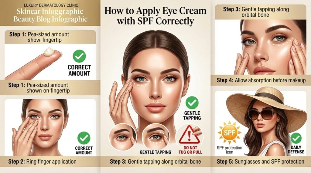 How to Apply Eye Cream with SPF Correctly